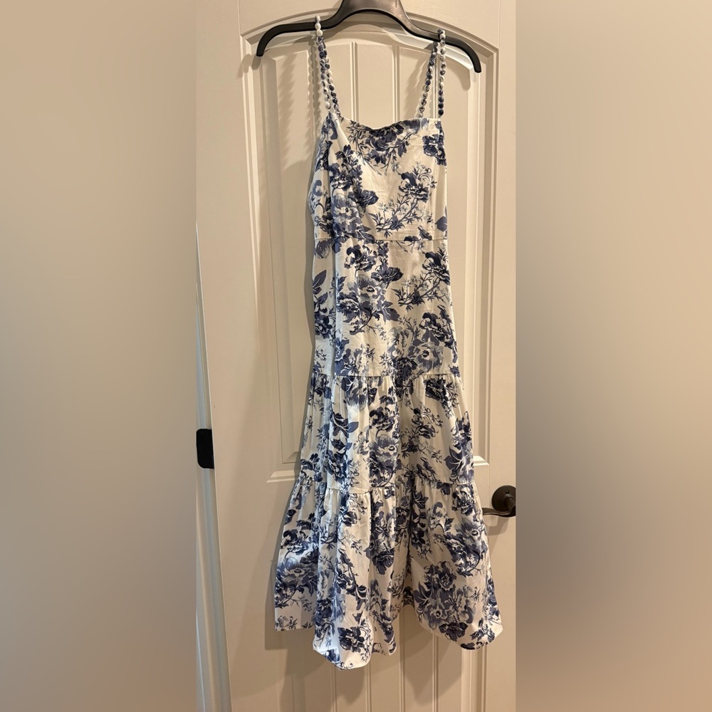 NWT Aqua Blue and White Floral Dress